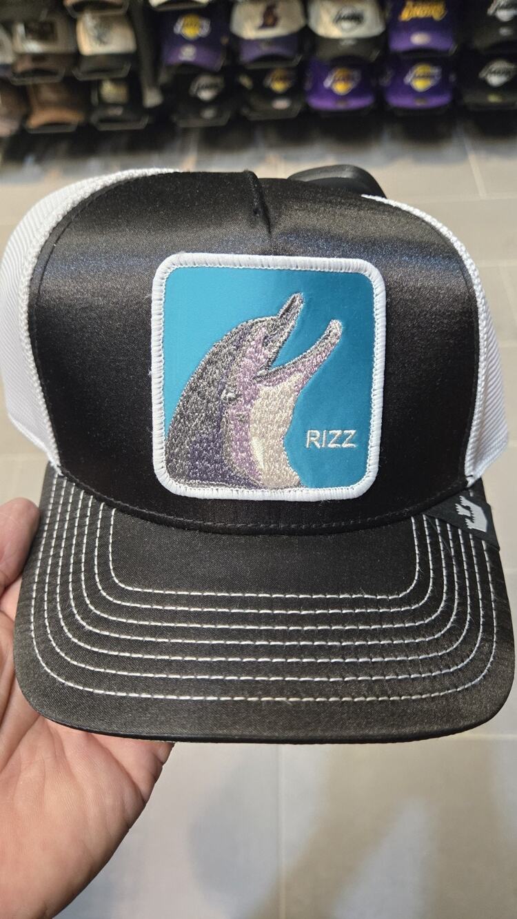 Goorin Bros Rizz Dolphin Trucker Hat The Farm Snapback Black/White Mesh